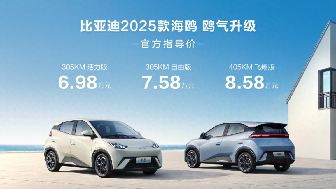 6.98万元起！比亚迪2025款海鸥正式上市