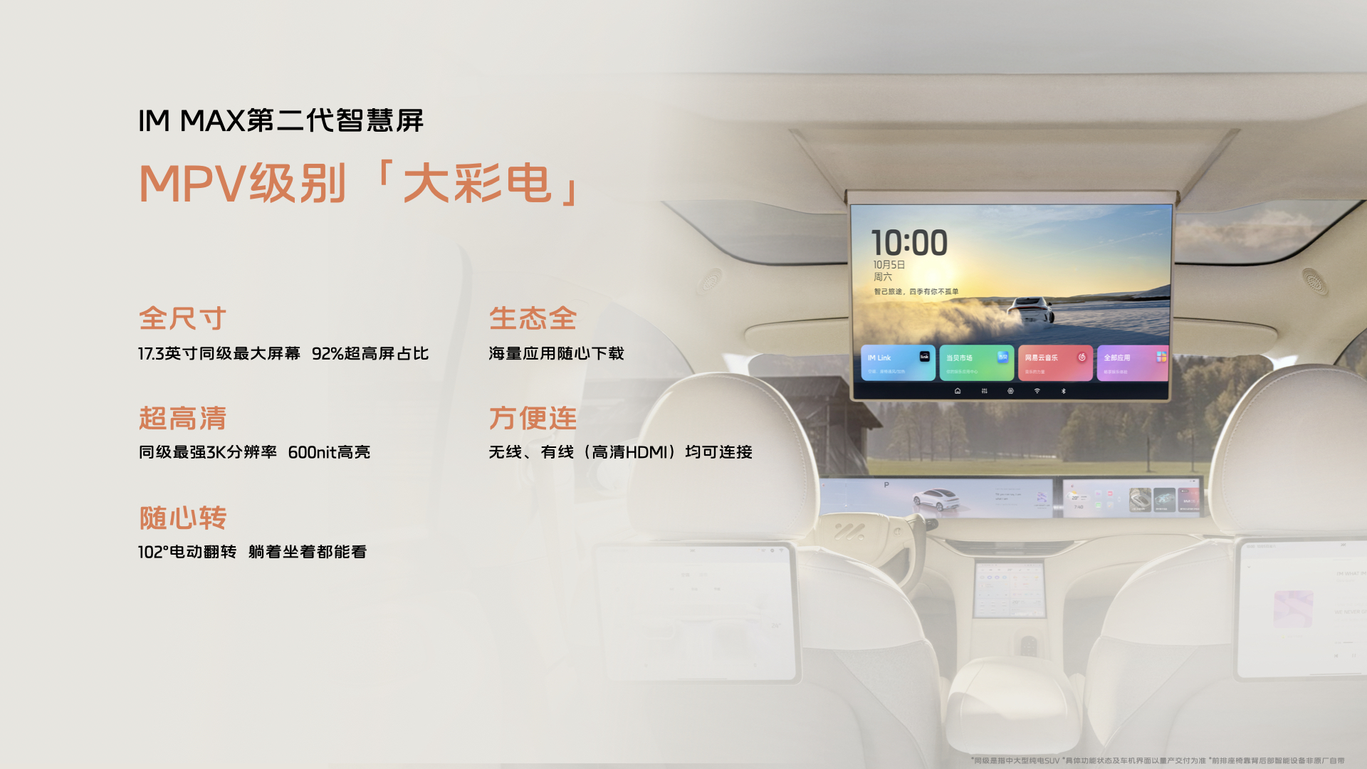后排加入超大娱乐屏,售价21.99万元起!智己 LS6剧院版升舱上市
