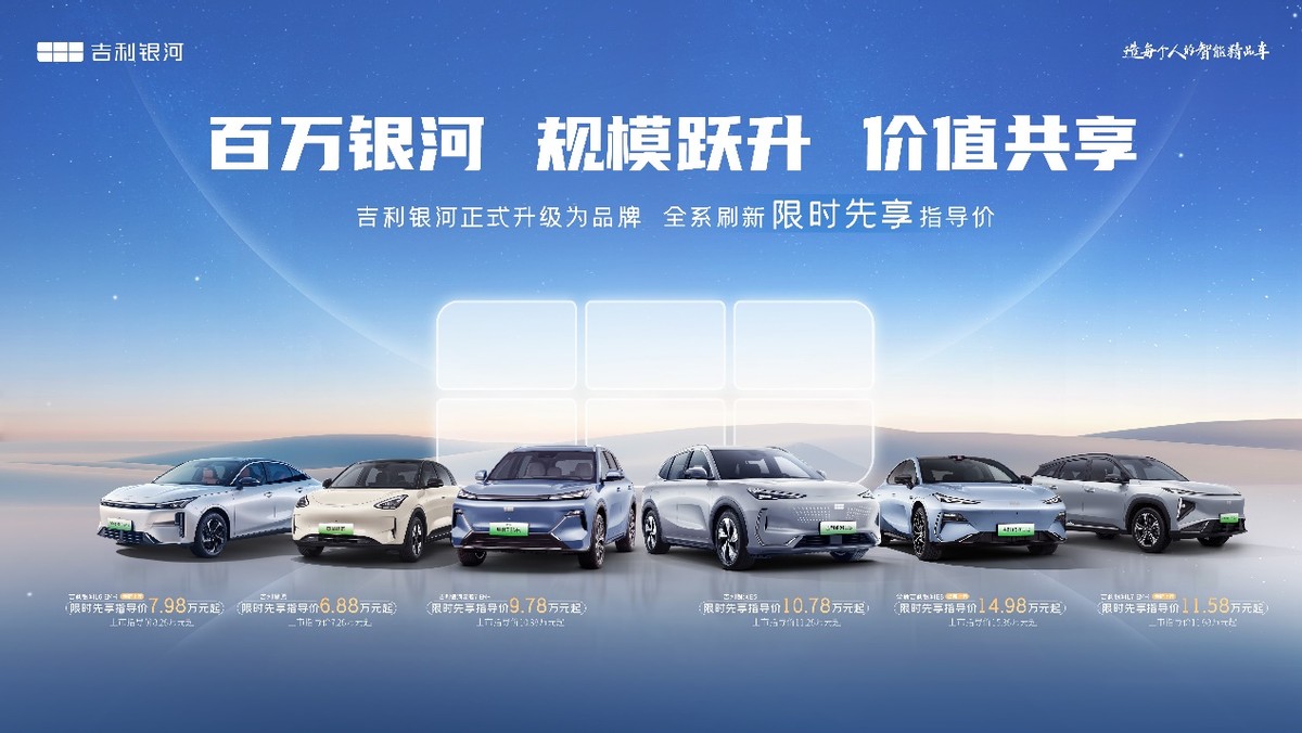 吉利银河正式升级为吉利银河品牌 全系价格调整市场竞争力再升级