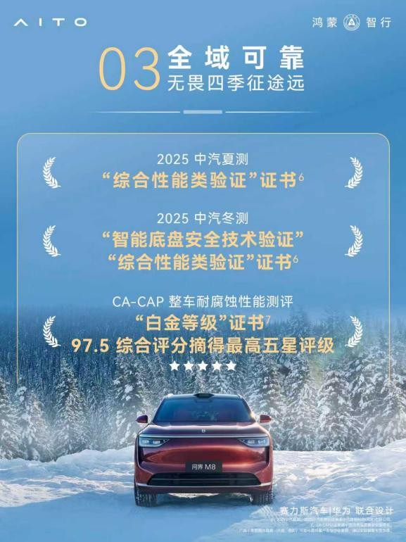 问界M8豪揽多项权威认证，以标杆级实力引领新豪华体验升级