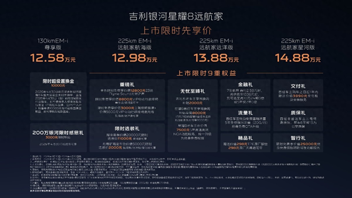 12.58万起！吉利银河星耀8远航家系列正式加新上市！