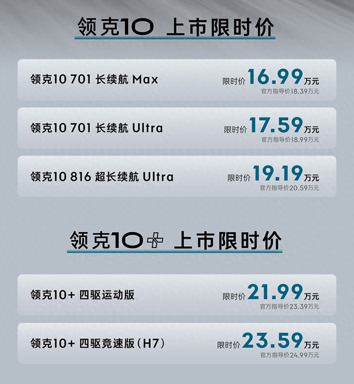 领克10+&10正式上市，不止于快，重构中大型运动纯电体验标准
