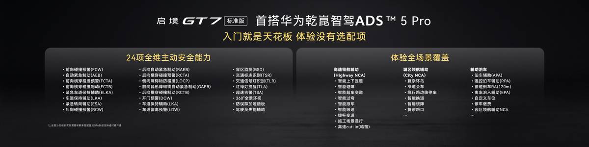 乾崑满配越级享受 启境GT7正式上市售20.99万-32.99万元