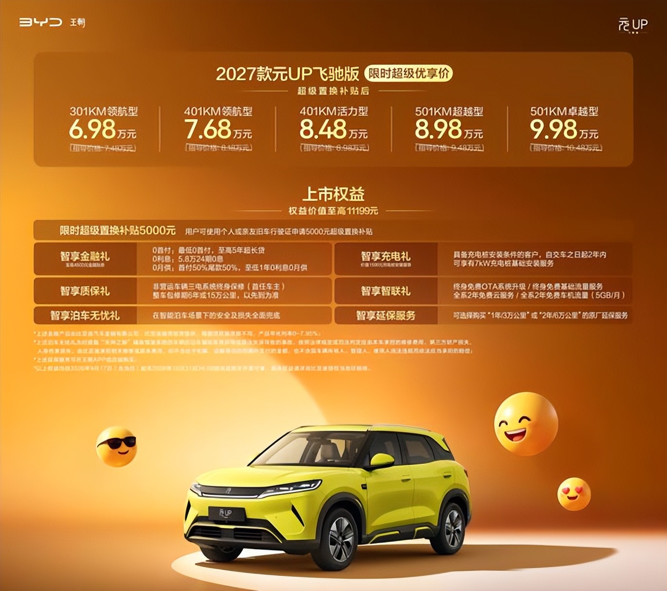 2027款元UP飞驰版焕新上市，限时6.98万元起